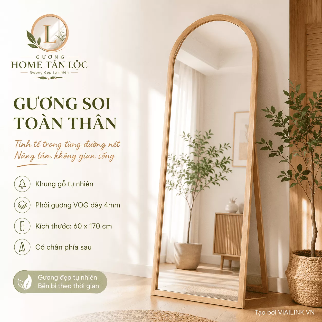Ảnh bán hàng VIAILINK hỗ trợ làm từ ảnh gốc sản phẩm gương